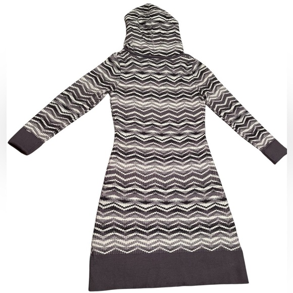 PrAna Meryl Hooded Sweater Dress Gray Chevron Size S - Picture 7 of 11